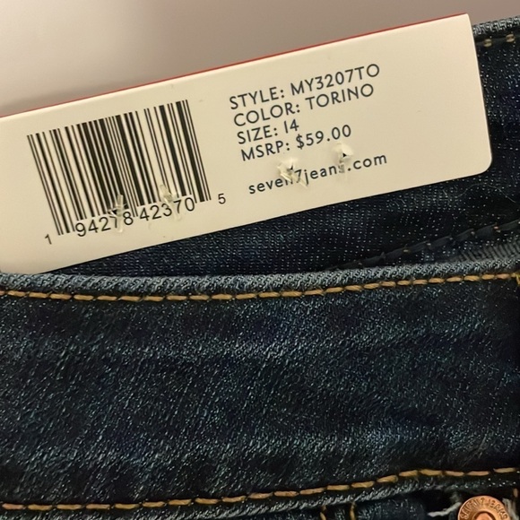 Seven7 Sunset Bermuda Torino Blue Denim Shorts size 14 - Picture 7 of 16